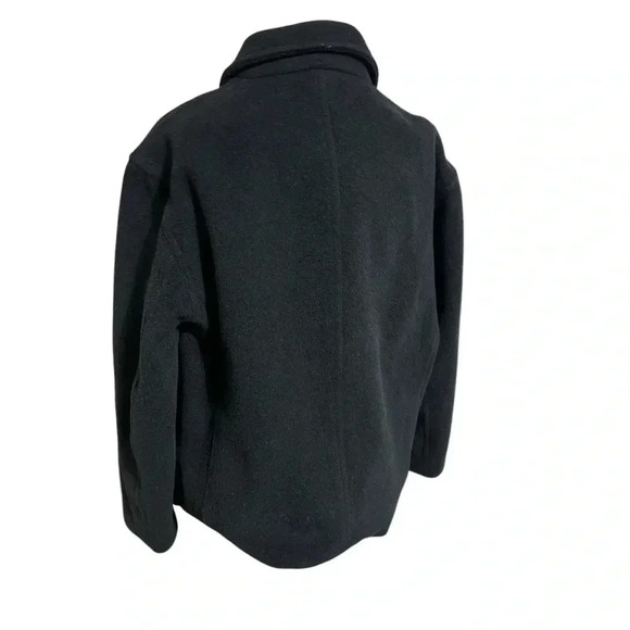 J Crew Wool Pea Coat Double Breasted Black Classic Military - Picture 5 of 13